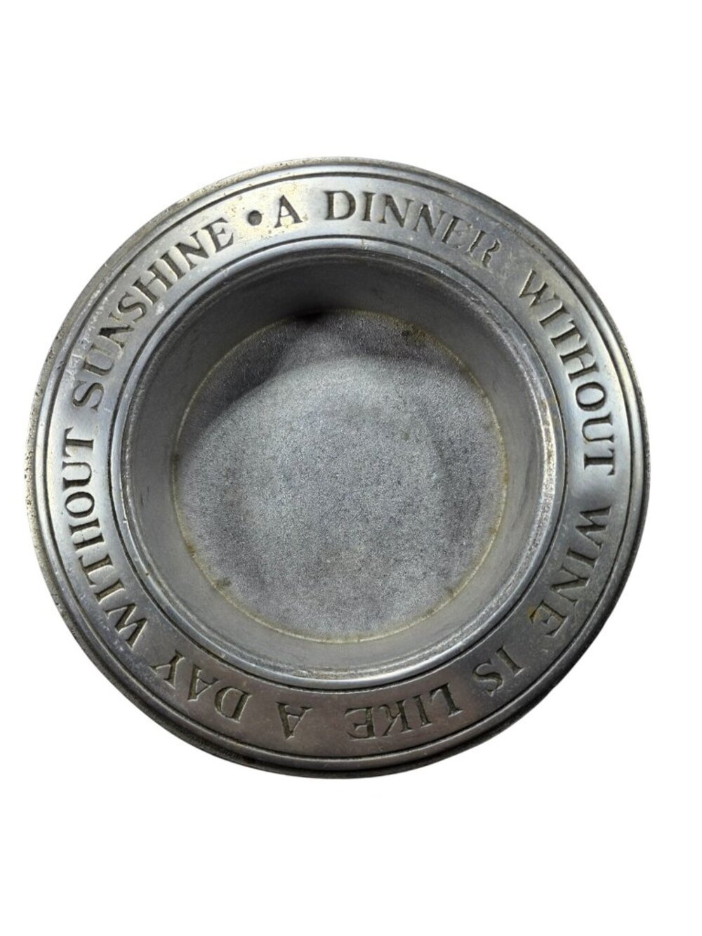Pewter Wine Coaster "A Dinner Without Wine" entertaining party tabletop